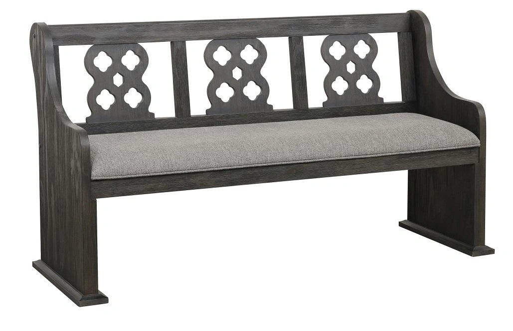 Five Star Furniture - Arasina Bench with Curved Arms in Dark Pewter 5559N-14A
