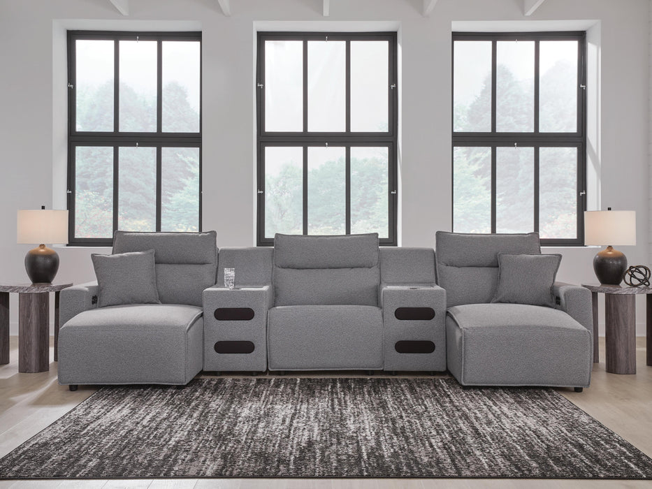 Five Star Furniture - Modmax II Power Reclining Sectional with Chaise and Audio Consoles