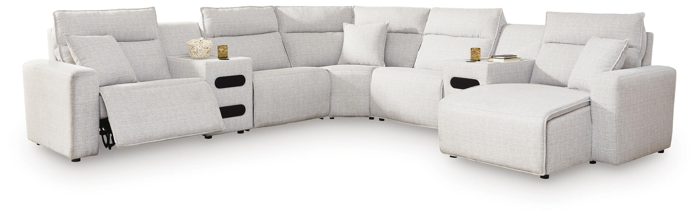 Five Star Furniture - Modmax II Power Reclining Sectional with Chaise and Audio Consoles
