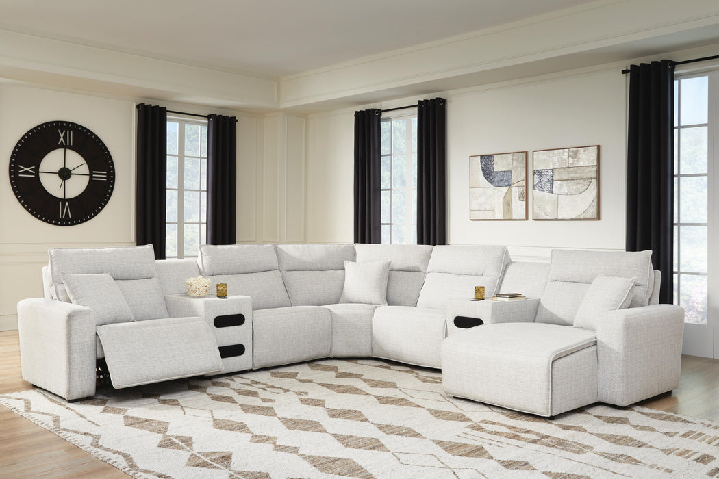 Five Star Furniture - Modmax II Power Reclining Sectional with Chaise and Audio Consoles