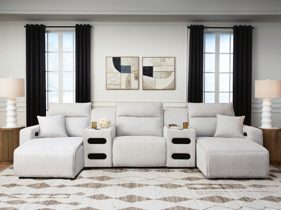 Five Star Furniture - Modmax II Power Reclining Sectional with Chaise and Audio Consoles