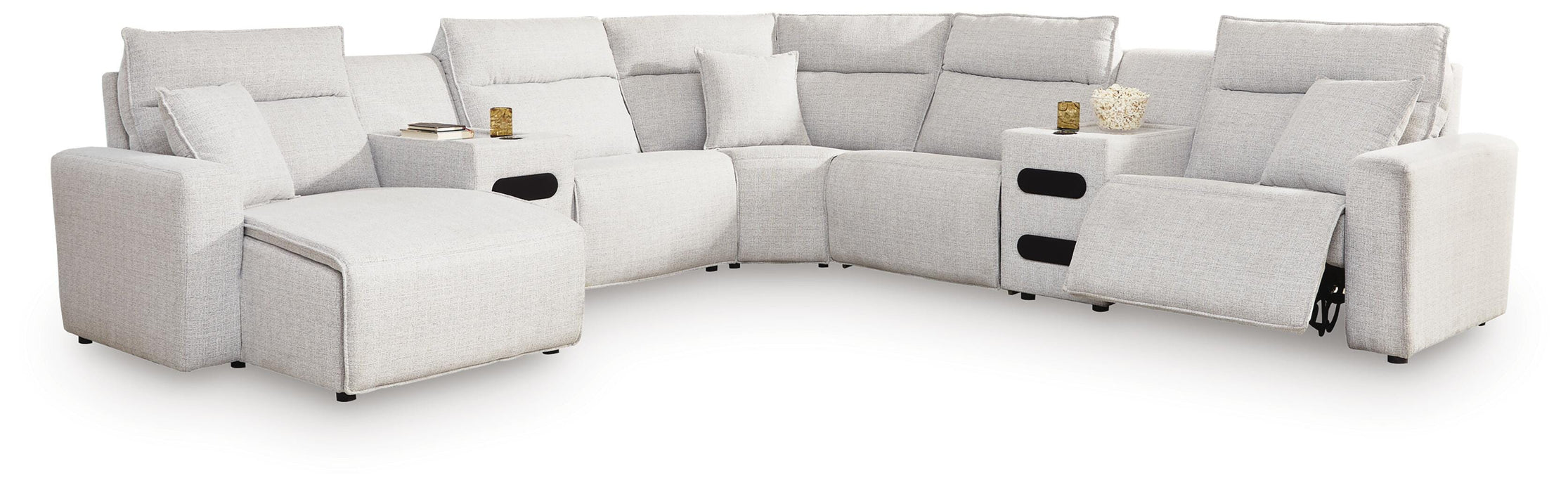 Five Star Furniture - Modmax II Power Reclining Sectional with Chaise and Audio Consoles