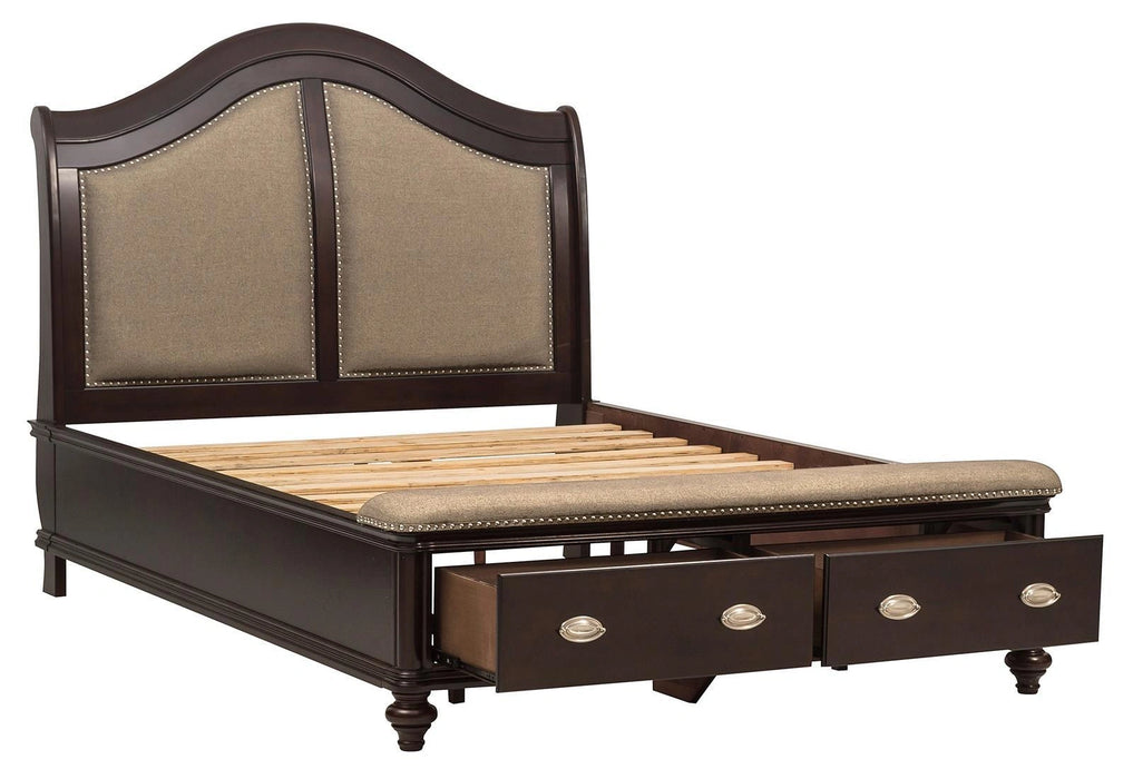 Five Star Furniture - Marston Queen Sleigh Storage Bed in Dark Cherry 2615DC-1