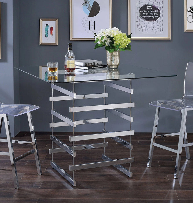 Five Star Furniture - Acme Furniture Nadie Square Counter Height Table in Chrome 72590