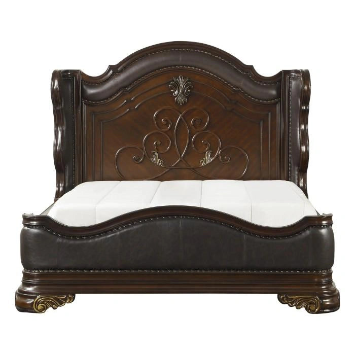 Five Star Furniture - Royal Highlands Queen Upholstered Panel Bed in Rich Cherry 1603-1