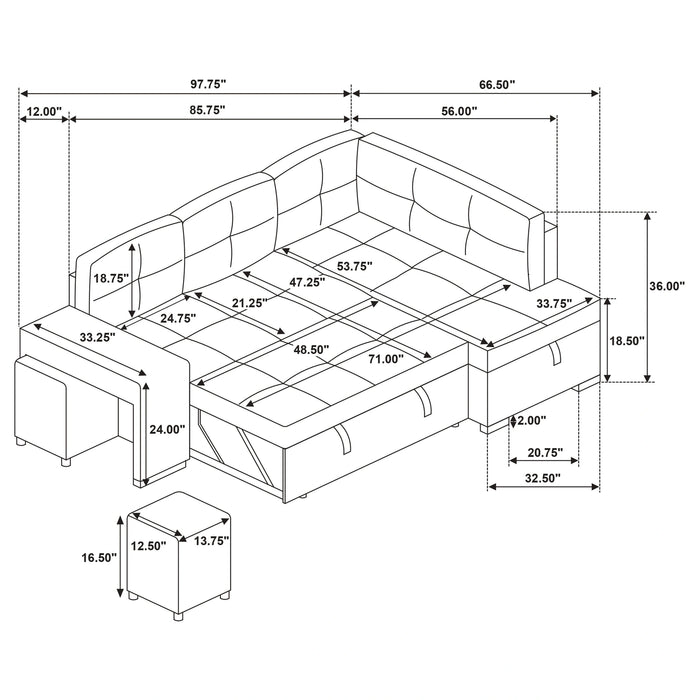 Five Star Furniture - Roanne Pull-Out Sleeper Sectional Sofa