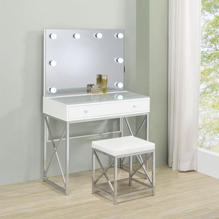 Five Star Furniture - Eliza Makeup Vanity Table with LED Mirror and Stool
