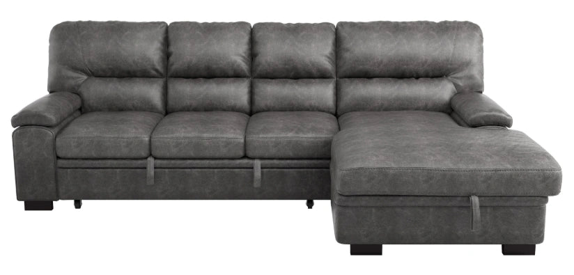 Five Star Furniture - Michigan Sectional with Pull Out Bed and Right Chaise in Dark Gray 9407DG*2RC3L