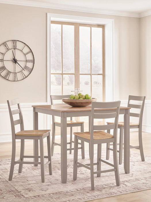 Five Star Furniture - Harperfeld Counter Height Dining Table and 4 Counter Stools
