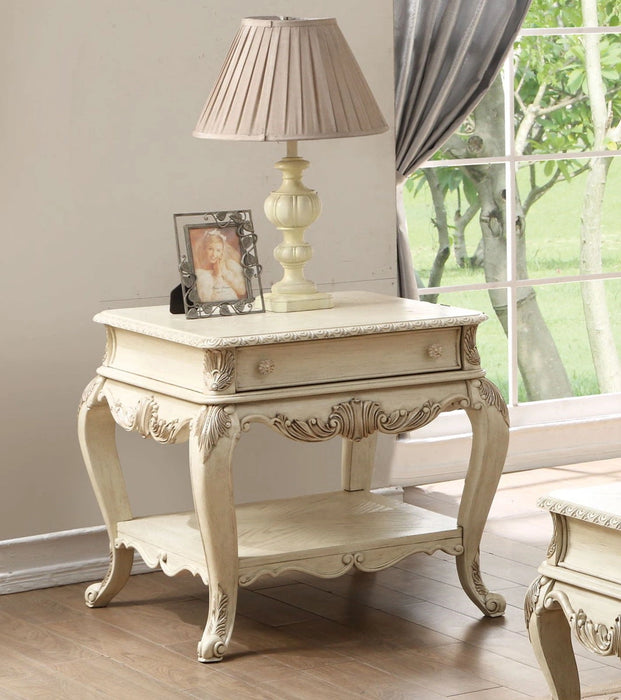 Five Star Furniture - Acme Ragenardus End Table in Antique White 86022