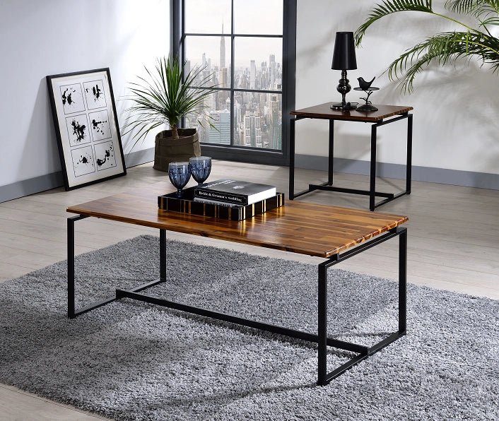 Five Star Furniture - Jurgen Oak & Black 3Pc Pack Coffee/End Set