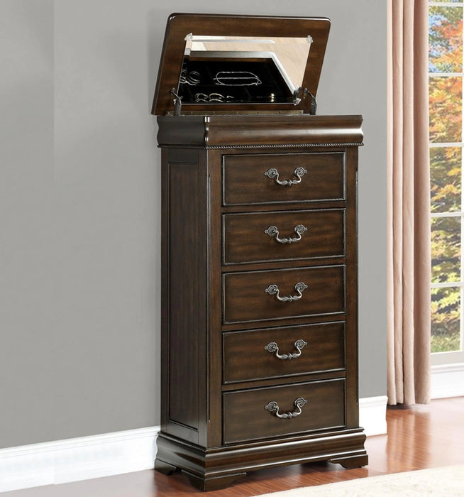 Five Star Furniture - Mont Belvieu Lift-Top Lingerie Chest in Dark Cherry 1869-12