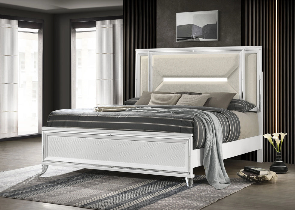 Five Star Furniture - Marmore Panel Bed with LED Lighting