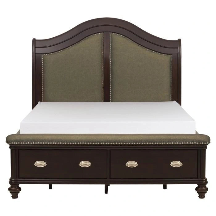 Five Star Furniture - Marston Queen Sleigh Storage Bed in Dark Cherry 2615DC-1