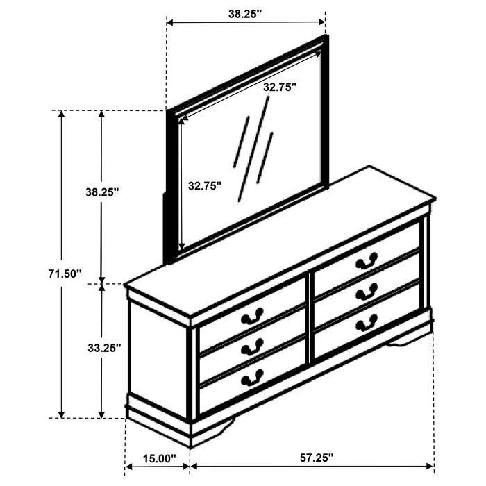 Five Star Furniture - Louis Philippe Dresser with Mirror