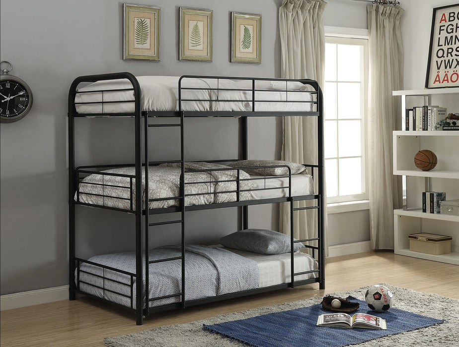 Five Star Furniture - Cairo Sandy Black Bunk Bed (Triple Full)