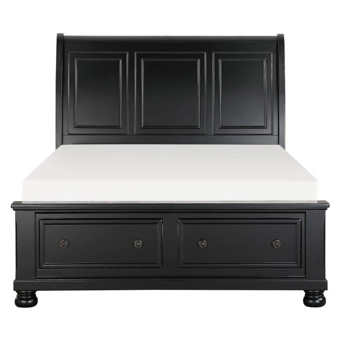 Five Star Furniture - Laurelin Queen Sleigh Platform Storage Bed in Black 1714BK-1