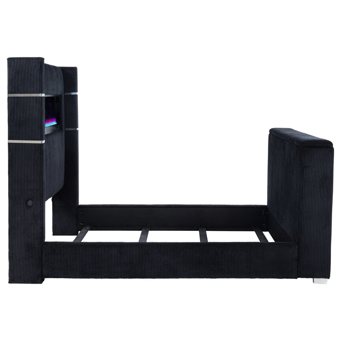 Five Star Furniture - Tisdall Wingback TV Bed with Flame Visualizer