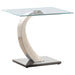 Five Star Furniture - Pruitt Glass Top End Table Clear and Satin image