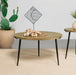 Five Star Furniture - Pilar Round Solid Wood Top Coffee Table Natural and Black image