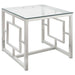 Five Star Furniture - Merced Square Tempered Glass Top End Table Nickel image