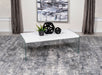 Five Star Furniture - Opal Rectangular Coffee Table With Clear Glass Legs White High Gloss image