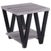 Five Star Furniture - Stevens V-shaped End Table Black and Antique Grey image