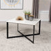 Five Star Furniture - Tobin Square Marble Top Coffee Table White and Black image