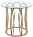 Five Star Furniture - Monett Round End Table Chocolate Chrome and Clear image