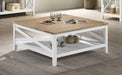 Five Star Furniture - Maisy Square Wooden Coffee Table With Shelf Brown and White image