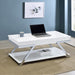 Five Star Furniture - Marcia Wood Rectangular Lift Top Coffee Table White High Gloss and Chrome image