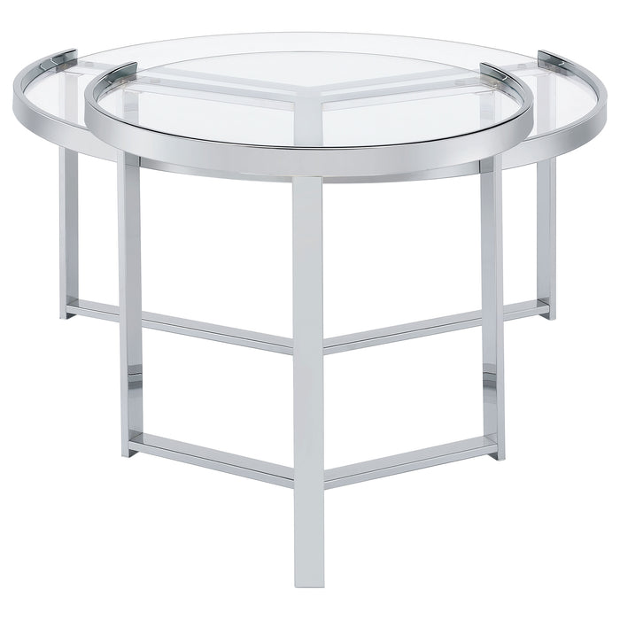 Five Star Furniture - Delia 2-Piece Round Glass Top Nesting Coffee Table Clear and Chrome