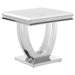 Five Star Furniture - Kerwin U-base Square End Table White and Chrome image