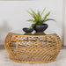 Five Star Furniture - Dahlia Round Glass Top Woven Rattan Coffee Table Natural Brown image