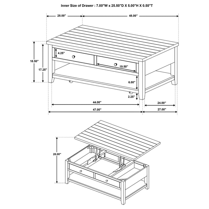 Five Star Furniture - Payne Mobile Lift-Top Coffee Table