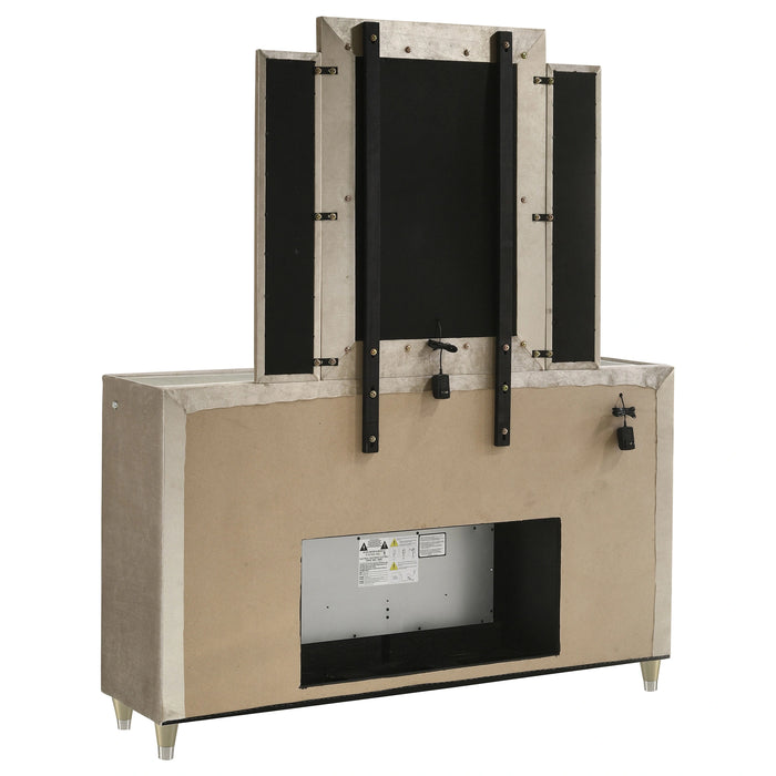 Five Star Furniture - Lorient LED Dresser with LED Mirror and Flame Visualizer