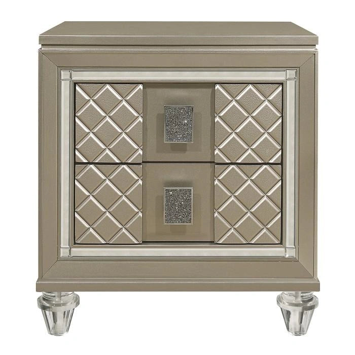 Five Star Furniture - Youth Loudon 2 Drawer Nightstand in Champagne Metallic B1515-4