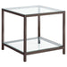 Five Star Furniture - Trini End Table with Glass Shelf Black Nickel image