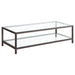 Five Star Furniture - Trini Coffee Table with Glass Shelf Black Nickel image