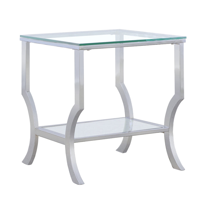 Five Star Furniture - Saide Square End Table with Mirrored Shelf Chrome