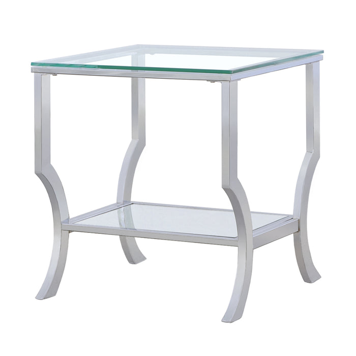 Five Star Furniture - Saide Square End Table with Mirrored Shelf Chrome