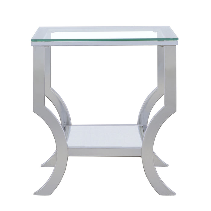 Five Star Furniture - Saide Square End Table with Mirrored Shelf Chrome