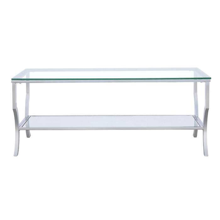 Five Star Furniture - Saide Rectangular Coffee Table with Mirrored Shelf Chrome