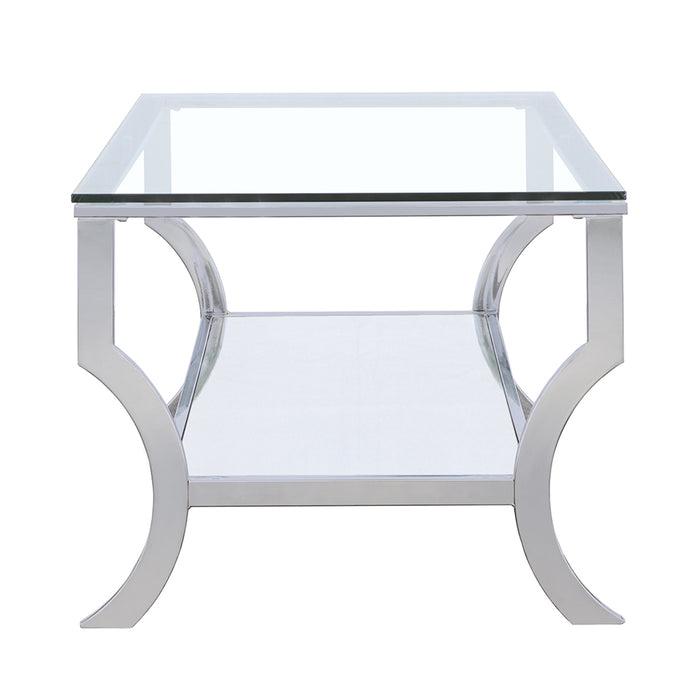 Five Star Furniture - Saide Rectangular Coffee Table with Mirrored Shelf Chrome