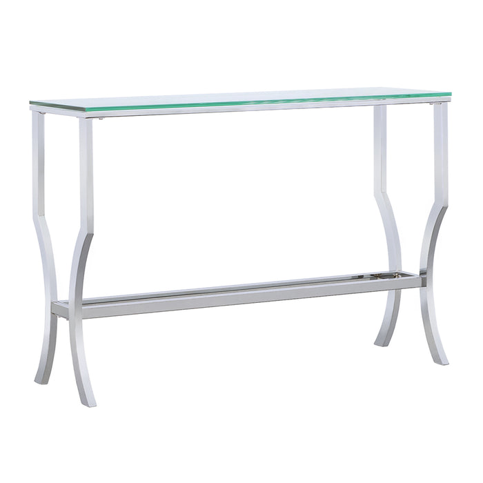 Five Star Furniture - Saide Rectangular Sofa Table with Mirrored Shelf Chrome