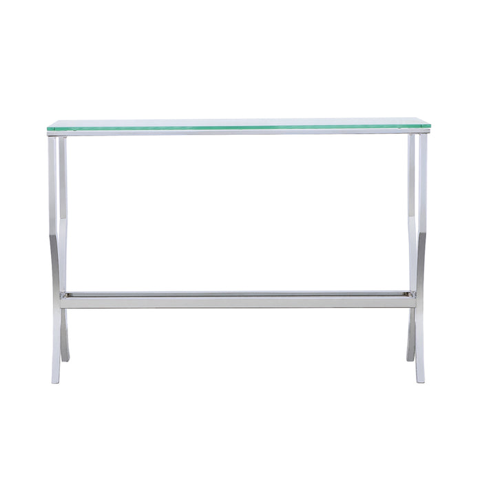 Five Star Furniture - Saide Rectangular Sofa Table with Mirrored Shelf Chrome