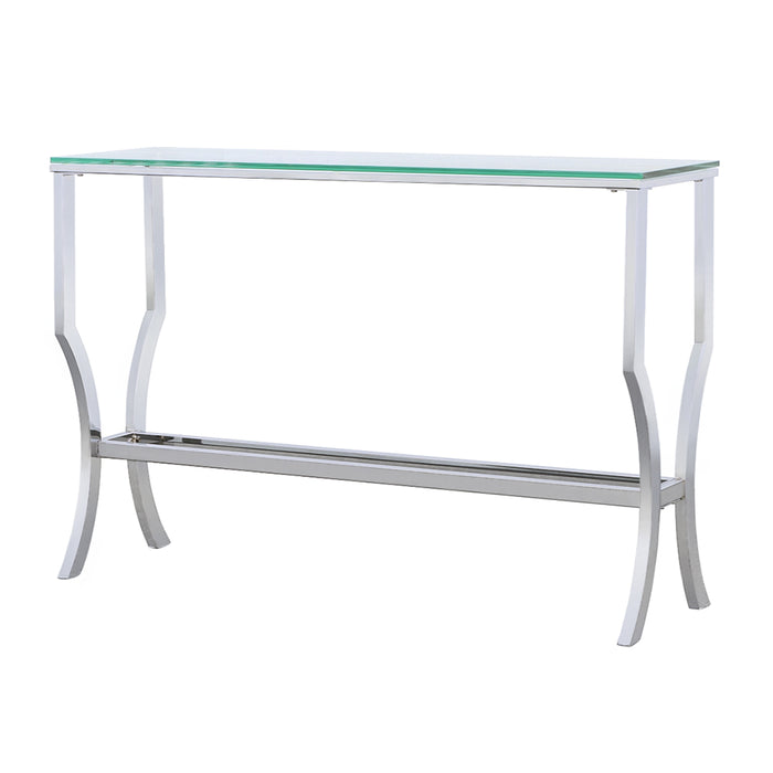 Five Star Furniture - Saide Rectangular Sofa Table with Mirrored Shelf Chrome