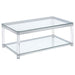 Five Star Furniture - Anne Coffee Table with Lower Shelf Chrome and Clear image