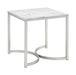 Five Star Furniture - Leona Faux Marble Square End Table White and Satin Nickel image