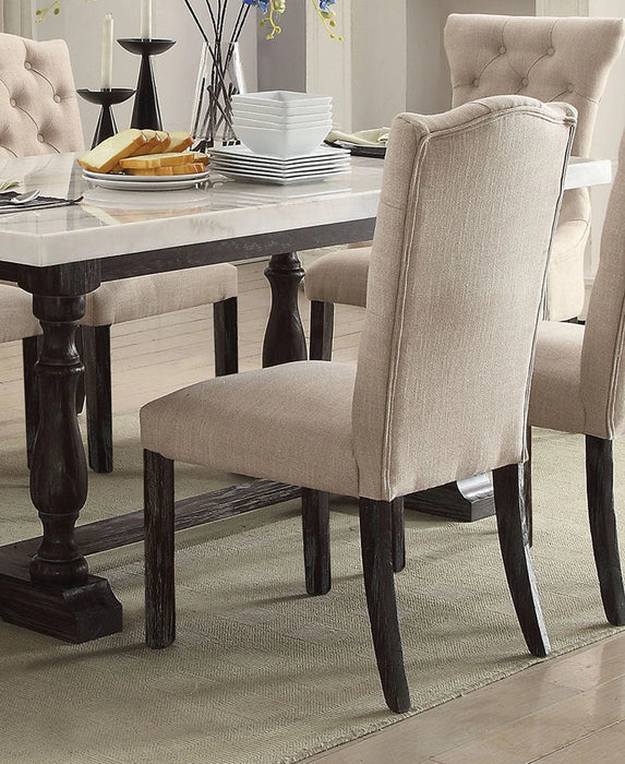 Five Star Furniture - Acme Furniture Gerardo Upholstered Side Chair in Beige and Espresso (Set of 2) 60822